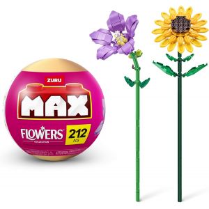 KALANKA-Collection de Briques de Construction Max Premium Flowers (Platycodon et Tournesol)(Jusqu¿à 243 pièces, 2 Fleurs par Capsule, 10 à Collectionner), 1 Capsule - Neuf