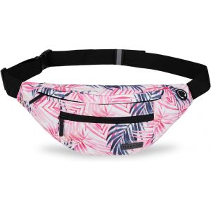 KALANKA-Grand Sac Banane pour Femme et Homme, Sac Banane avec Prise Casque et 4 Poches zippées, Ceinture réglable pour Le Cyclisme, la Course, Le Jogging, Les Voyages, l'extérieur - Neuf