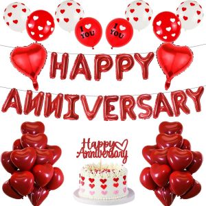 SJZG-Lot De 51 Ballons En Latex Pour Anniversaire De Mariage, F&ecirc;te D'Anniversaire De Mariage, Fian&ccedil;ailles, Demande En Mariage, Confession Rouge - Neuf