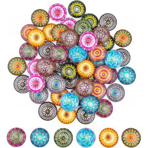 60 Pcs Cabochons Pour Bijoux Grand Coloré Enfants Porte-Bonheur Enfants 25mm Pierres Décoratives En Verre Comme Pierres Porte-Bonheur Pour L'école Et La Maternelle - Neuf