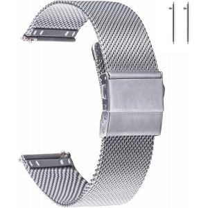 Bracelets De Montre En Maille D'acier Inoxydable Pour Hommes Et Femmes,Bracelets De Montre En Maille À Dégagement Rapide 14mm 16mm 18mm 20mm 22mm.[U3327] - Neuf
