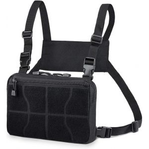 Sac De Poitrine Tactique Noir, Pochette Souple Pour Veste, Pochette Avant, Sangle Camouflage, Sac À Dos Tout Usage Pour Arme À Feu, Pochette De Transport Edc Dissimulée - Neuf