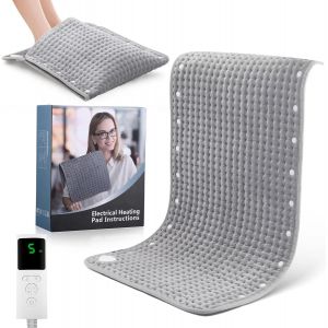 JGD-Coussin Chauffant Electrique, 84 x 43cm Grand Heating Pad Electric avec 9 Niveaux de Temp&eacute;rature, Lavable en Machine pour Soulager les Douleurs du Dos, du Cou et des &eacute;paules - Neuf