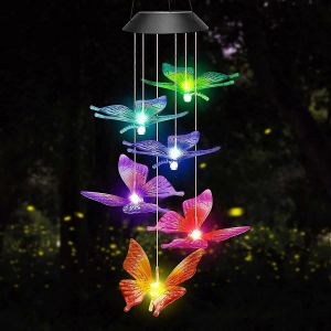 Actionn&eacute;e solaire Ext&eacute;rieure Vent Carillon, Carillon Papillon Ext&eacute;rieure, D&eacute;coration de Jardin, pour les Femmes, Cadeau Maman Cadeau de No&euml;l, Cadeau saint Valentin Cadeau pour Jardin Pa - Neuf