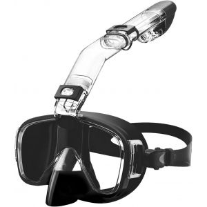 Dry Snorkel Kit Tempered Glass Swim And Dive Goggles 180° Anti-Fog Goggles Free Breathing Goggles - Neuf