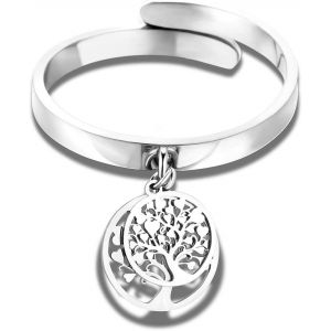 Kal-Bague Femme Pendentif Arbre De Vie - Bague Ajustable En Argent Et Or Rose - Cadeau Anniversaire Saint Valentin Femme - Neuf