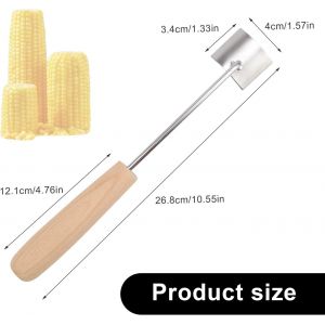 Corn Cob Stripper Tool,Acier Inoxydable Corn Stripper,Pousser &Eacute;plucheurs D'&eacute;pis De Ma&iuml;s,Avec Manche Bois,Bonne Prise Main,B&ecirc;che &Agrave; Ma&iuml;s,Pour &Eacute;plucher Grains Ma&iuml;s - Neuf