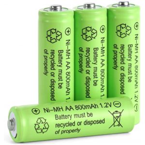 NSIECD-Ni-Mh Piles Rechargeables AA, 4PCS 800mAh 1,2V Haute capacit&eacute; pr&eacute;-charg&eacute;es NiMh Piles, pour Frontale LED, t&eacute;l&eacute;commande, Guirlandes Lumineuses - Neuf