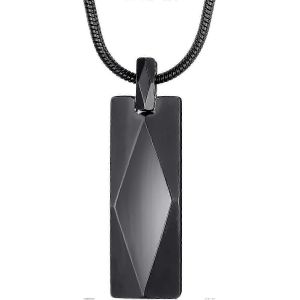 Collier Pendentif Barre En Carbure De Tungst&egrave;ne Pour Homme Et Femme, Cha&icirc;ne Serpent En Acier Inoxydable - Neuf