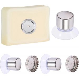 Lot de porte-savons magnétiques sans perçage, distributeur de savon à ventouse en acier inoxydable pour cuisine et salle de bain - Neuf