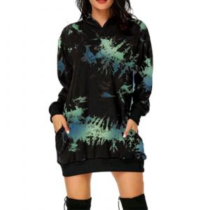 La Robe De No&euml;l De Femmes De Mode De No&euml;l Sweat &Agrave; Capuche, Sac De Poche De La Hanche D'impression - Neuf