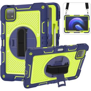 ?tui de tablette pour Xiaomi Mi Pad 6/Mi Pad 6 Pro (11"", mod&iquest;&iquest;le 2023) robuste, triple couche, r&iquest;&iquest;sistant aux chocs, rotation &iquest;&iquest; 360 degr&iquest;&iquest;s, avec bandouli&iquest;&iquest;re, vert marine - Neuf