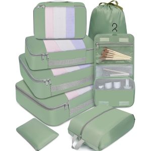 8 Set Cubes D'Emballage Diverses Tailles Organisateur D'Emballage Pour Accessoires De Voyage Bagages De Transport Val - Neuf