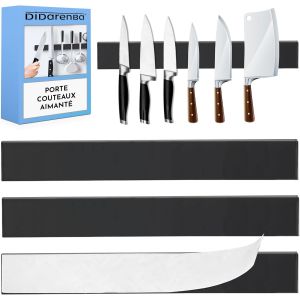 JEXNOVASHOP-Porte couteaux aimant&eacute; 4 pieces 30 cm aimant couteau mural - Neuf