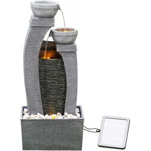 Nouvelhorizonstore-Fontaine Solaire Ext&iquest;&iquest;Rieure 3 Niveaux Cascade Moderne Grise 76 Cm - Neuf