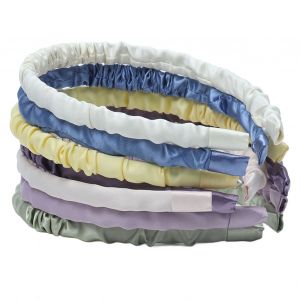 Lot De 7 Serre-Tetes En Satin Fin Fronce Pour Femme, Couleur Pure, Doux Et Delicat - Neuf