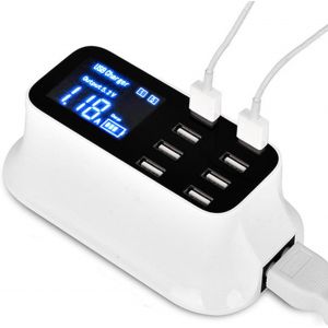 Letnerny-Chargeur Usb 8 Ports Avec Écran D'affichage Led, Compatibilité Avec Station De Usb Avec Adaptateur De Voyage Pour Smartphones, Tablettes, Écouteurs (Pr Ue 100-240v) - Neuf
