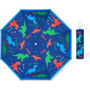 Parapluie Pliant Enfant Anti-Uv, Parapluie Compact L&eacute;ger Automatique Anti-Rebond Avec Bande R&eacute;fl&eacute;chissante, Mini Parapluie De Voyage Pour Bebe, Filles, Gar&ccedil;ons, Licorne Arc-En-Ciel - Neuf