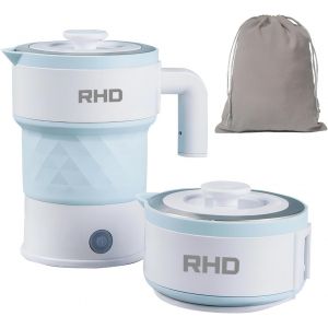 Bouilloire &Eacute;lectrique Portable Pliable, Petite Bouilloire De Camping De 0,7 L, Mini Bouilloire Pliable, Chauffage Rapide De 600 W, Sans Bpa, Chauffage En Acier Inoxydable 304, Bleu - Neuf