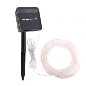 Hjlian Guirlande Lumineuse Solaire Etanche De 5 M Avec 50 Led Pour Decoration De Jardin Et De Vacances, Rouge - Neuf