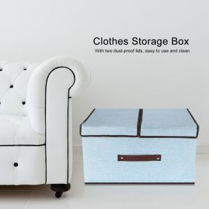 Hjlian Boite De Rangement A 2 Compartiments Avec Couvercle Et Doublure Amovible Pour Vetements Et Livres (Bleu) - Neuf