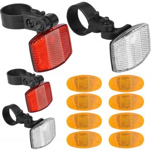 Réflecteur De Vélo 12 Pièces,Réflecteur De Vélo Pour Vtt,Vélo Pour Enfants Contient Blanc,Rouge,Jaune - Neuf