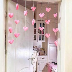 Romantique Belle Chambre Porte Décoration Rideau Cloison Suspendu Rideau Fil Rideau Fille Coeur Pêche Non Perforé Pendentif - Neuf