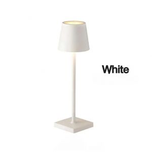 ore-Lampe de Table LED capteur tactile bureau veilleuse Rechargeable sans fil lampe de lecture pour hôtel Bar Restaurant chambre décor lumière-High version White- - Neuf