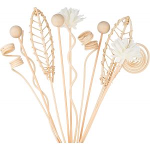 Lot De 12 Diffuseurs De Parfum D'ambiance En Rotin Naturel-B&acirc;tons D'ar&ocirc;me De Rechange En Rotin-Pour Maison,Bureau,Spa,Couleur Primaire De 25,4 Cm - Neuf