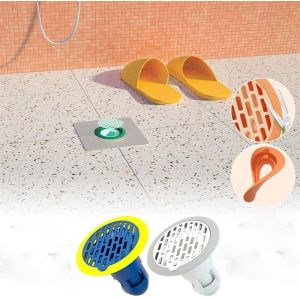 Douche Cheveux Filtre, 2 Pcs Déodorant en Caoutchouc Protecteur de Vidange, tuyau de la Baignoire Couvercle de Filtre, d'Insectes et de Boucher la Preuve, Cuisine, salle de Bains Évier Filtre C - Neuf