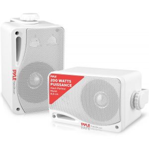 LETNERNY-Enceinte DExtérieur Bluetooth 200W, Paire DEnceintes Actifs Et Passifs 3 Voies, Montage Au Mur Ou Au Plafond, Haut Parleur Mural Étanche, Utilisation Sur Patio/L'Intérieur/LExtérieur, Blanc - Neuf