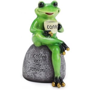 Figurine De Grenouille En Résine Artisanale Créative, Grenouille Assise Sur St - Neuf