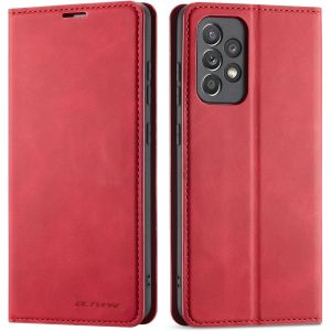 SJZG-Coque Pour Samsung Galaxy A53 5G, Housse En Cuir Premium Pu Portefeuille Etui, [Fentes Pour Cartes] [Fermoir Magn&eacute;tique] [Stand Fonction] Flip Coque Pour Samsung Galaxy A53 5G - Rouge - Neuf
