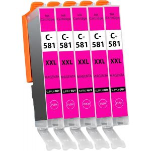 ERYI-5 Cartouches D'Encre Xxl (Magenta) Avec Puce Compatible Avec Canon Cli-581 Pour Pixma Tr7500 Tr7550 Tr8500 Tr8550 Ts6100 Ts6150 Ts6151 Ts6300 Ts6350 Ts8100 Ts8150 Ts8151 Ts8152 Ts8350 - Neuf