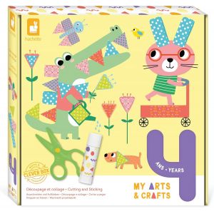 ERYI-- My Arts & Crafts - Dès 4 Ans - Kit Découpage Et Collage - 4 Tableaux - Kit Loisir Créatif Enfant - Apprentissage Motricité Fine Et Concentration - J07743 - Neuf
