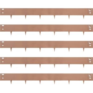 LETNERNY-Bordure De Pelouse En Acier 7,6 X 99 Cm Clôtures De Pelouse 5 Pcs Bordure De Jardin Métal Empêcher Racines & Mauva s Herbes Propagées Création De Bordures Pour Jardins Sentiers Pelouses Cour - Neuf