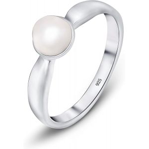 Kahfl-Bague Avec Perle En Argent Sterling 925 Pour Femme - Neuf