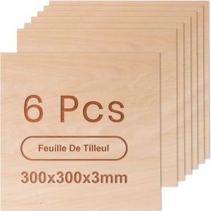 Rowood Contreplaqu&eacute; 3mm Noyer 6 Pi&egrave;ces A3 420x300mm Mat&eacute;riaux De Gravure Laser Plaque De Contreplaqu&eacute; Pour Mod&eacute;lisme Artisanat En Bois D&eacute;coupe Laser Pyrogravure Peinture - Neuf