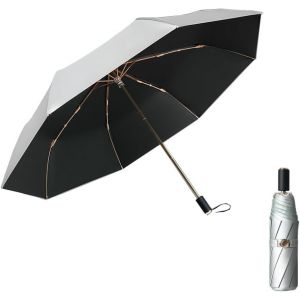 Parapluie De Protection Uv, Parasol Portable, Imperm&eacute;able Et Protection Uv &Agrave; 99,9 %, Parapluie Personnel Compact, Parapluie De Golf Avec Rev&ecirc;tement Noir Double Anti-Uv - Neuf
