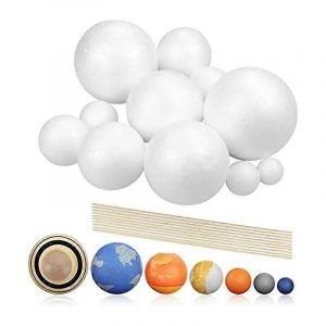 Kit de projet de syst&egrave;me solaire,PlanetModel Crafts 14 boules de sph&egrave;res en polystyr&egrave;ne de tailles mixtes pour l'&eacute;cole Sci - Neuf