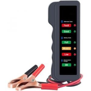 Testeur de batterie 12V - Universal - Digital - Outil de diagnostic - Alternateur - Voiture/Moto - Neuf