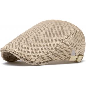 Kalanka-Casquettes Plate Pour Homme, Chapeau D'été En Maille Respirante Vintage Gatsby Casquette De Bérets, Beret Réglable Ivy Hat Hommes Ou Femmes, Gavroche Newsboy Flat Cap Ete - Neuf
