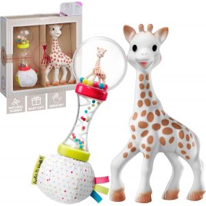 Eryi-- Coffret Cadeau Naissance + Hochet Soft Maracas - Contenant 1 Jouet À Mordiller Caoutchouc 100% Naturel, 1 Hochet - Set D'activité Pour Enfant - Neuf
