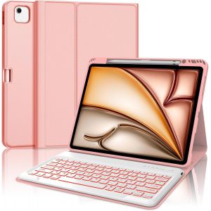 Winchking Clavier Pour Ipad Air 13 Pouces M3 2025 - Coque Clavier Pour Ipad Air 13 Pouces M2 2024, Rétroéclairage 7 Couleurs, Azerty[Z1071] - Neuf