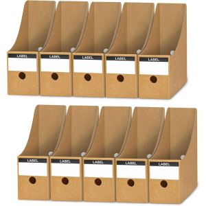 &Eacute;tag&egrave;re &agrave; magazines - 10 tiroirs A4 - Bo&icirc;te de rangement bureau en carton recyclable - S&eacute;parateurs de dossiers - Organiseur compact pour bureau, &eacute;cole, dortoirs - Dimensions 9x26x27 cm - Neuf
