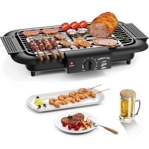 Ulteronixshop-Barbecue &eacute;lectrique, barbecue int&eacute;rieur/ext&eacute;rieur antiadh&eacute;sif sans fum&eacute;e, double tube 2000 W, portable, haute puissance, amovible, pour barbecue (noir) - Neuf