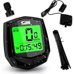 Kal-Compteur De Vélo Numérique, Tacho, Compteur De Vélo, 14 Fonctions, Étanche Ip54, Avec Écran Rétroéclairé, Écran Lcd Hd, Compteur Kilométrique Automatique Filaire - Neuf