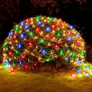 KAL-Guirlande Lumineuse Filet, 96Leds 1.5 * 1.5M Filet Lumineuse Nettes Extérieure, 8 Modes Lumières De Filet Extérieur Imperméable, Décoration Intérieur Extérieur Pour Jardin De Balcon - Neuf