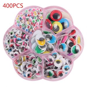 Kit De 400 Autocollants Ronds En Plastique Avec Yeux Mobiles, Diff&eacute;rentes Tailles, Color&eacute;s, Noirs Et Blancs, Pour Scrapbooking, Loisirs Cr&eacute;atifs, D&eacute;corations - Neuf