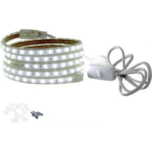 Ruban À Led Avec Interrupteur 12m Blanc Froid, Bande Lumineuse 220v 230v, 5050 Smd 60 Leds/M Strip, Ip65 Étanche, Rétro-Éclairage Lumineux[Rub9224967] - Neuf